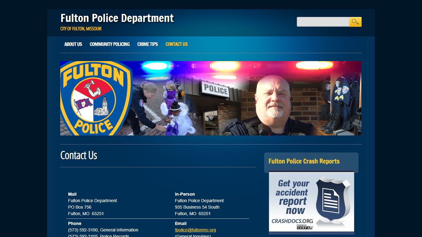 Fulton Police Department | Contact Us